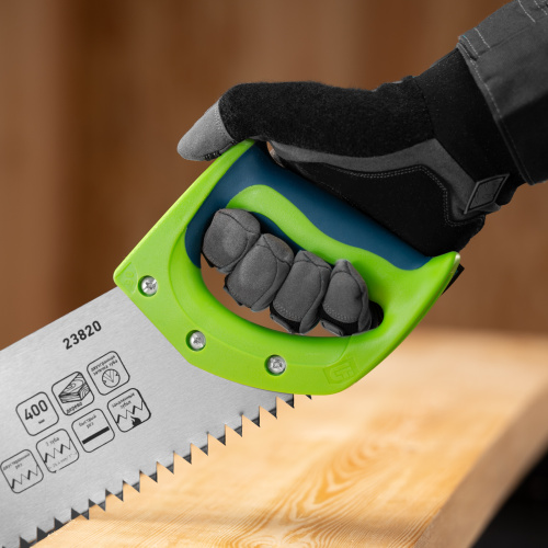 Ножовка по дереву "Зубец", 400 мм, шаг зуба 10 мм, каленый зуб 2D, двухкомпонентная рукоятка Сибртех по ценам производителя в Екатеринбурге с доставкой по всей России