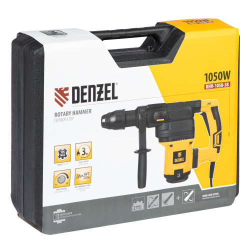 Перфоратор электрический RHV-1050-38-max, SDS-max, 1050 Вт, 10 Дж, 2 плюс 1 режим Denzel по ценам производителя в Екатеринбурге с доставкой по всей России