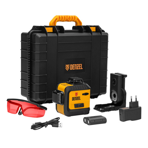 Лазерный уровень мультипризменный LX 360-3 Red, 30 м, 635 нм, аккумулятор Li 2800 мАч, резьба 5/8" Denzel по ценам производителя в Екатеринбурге с доставкой по всей России