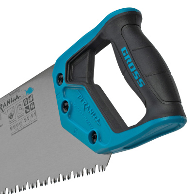 Ножовка по дереву "Piranha", 550 мм, сегментное строение рабочей кромки, 7-8 TPI, зуб-3D, двухкомпонентная рукоятка Gross по ценам производителя в Екатеринбурге с доставкой по всей России