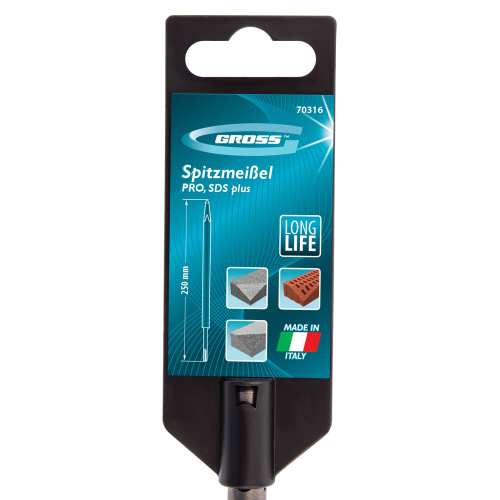 Зубило пикообразное 250 мм, Pro, SDS Plus Gross купить в Москве с доставкой по всей России | ProtosMarket.ru