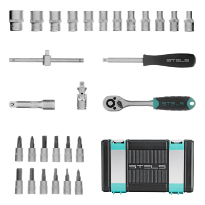 Набор инструментов, 1/4", CrV, пластиковый кейс 29 предметов Stels по ценам производителя в Екатеринбурге с доставкой по всей России