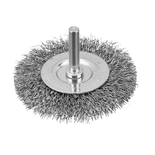 Набор щеток для дрели, 2 Плоские 50-75мм, 3 Чашки 25-50-75мм, шпилька,  нерж.вит. проволока Denzel по ценам производителя в Екатеринбурге с доставкой по всей России