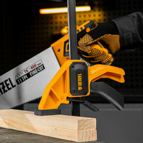 Струбцина F-образная, быстрозажимная, 300 х 80 мм, усиленный нейлоновый корпус Denzel по ценам производителя в Екатеринбурге с доставкой по всей России