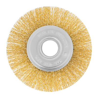 Щетка для УШМ, 125 мм, посадка 22.2 мм, плоская, латунированная витая проволока Matrix по ценам производителя в Екатеринбурге с доставкой по всей России