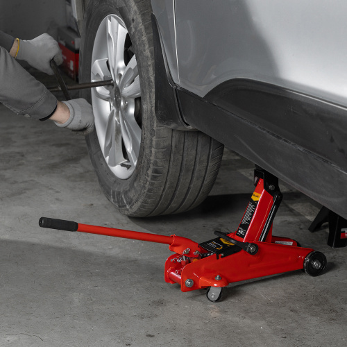 Домкрат гидравлический подкатной, 2 т, h подъема 125-300 мм, в пластиковом кейсе Sparta по ценам производителя в Екатеринбурге с доставкой по всей России