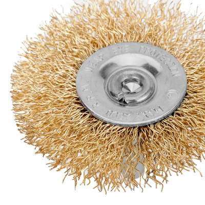 Щетка для дрели, 60 мм, плоская со шпилькой, латунированная витая проволока Matrix по ценам производителя в Екатеринбурге с доставкой по всей России