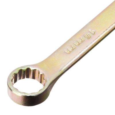 Ключ комбинированный, 15 мм, желтый цинк Сибртех по ценам производителя в Екатеринбурге с доставкой по всей России