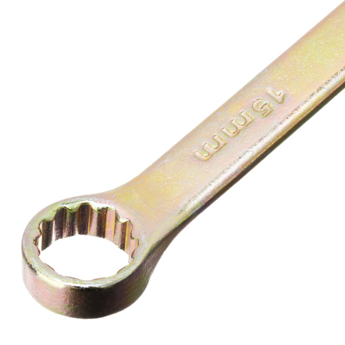 Ключ комбинированный, 15 мм, желтый цинк Сибртех по ценам производителя в Екатеринбурге с доставкой по всей России