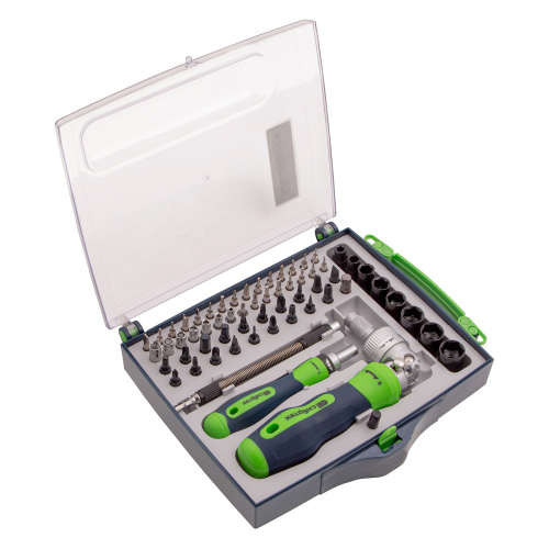 Отвертки реверсивные с набором бит, торцевых головок, 61 предмет, CrV Сибртех по ценам производителя в Екатеринбурге с доставкой по всей России