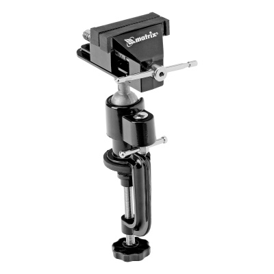 Тиски настольные, многофункциональные, сменная насадка, хомут для дрели, шарнирный механизм, 70 мм Matrix по ценам производителя в Екатеринбурге с доставкой по всей России