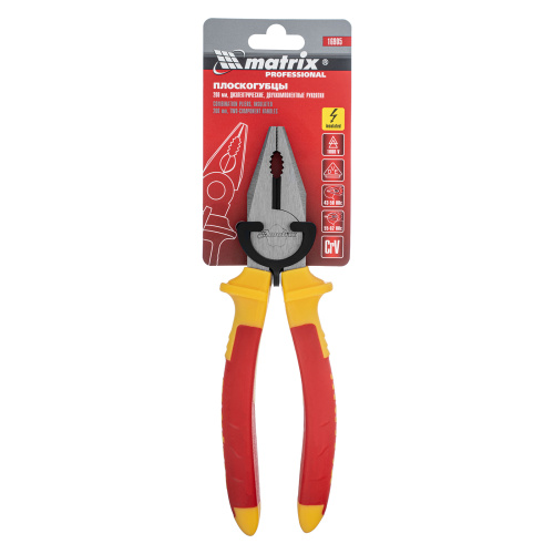Плоскогубцы комбинированные Insulated, 200 мм, двухкомпонентные рукоятки Matrix Professional по ценам производителя в Екатеринбурге с доставкой по всей России