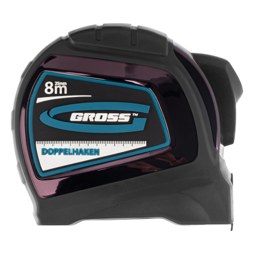 Рулетка "Doppelhaken",8 м x 25 мм,двухсторонний зацеп,Нейлон,двусторонняя шкала,автоматическая фиксация Gross по ценам производителя в Екатеринбурге с доставкой по всей России