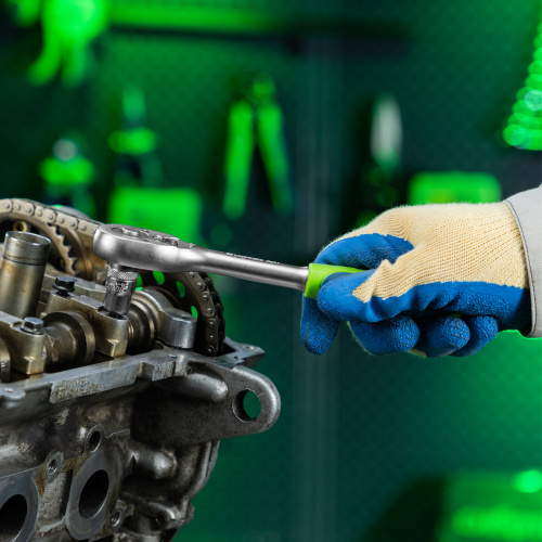 Ключ-трещотка 3/8", 45 зубьев, с быстрым сбросом, матовый хром Сибртех по ценам производителя в Екатеринбурге с доставкой по всей России