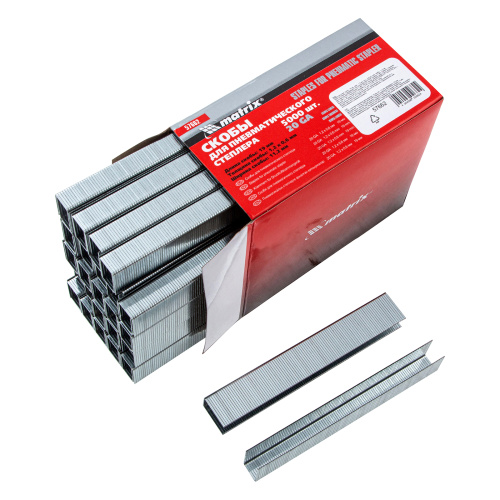 Скобы для пневматического степлера, 19 мм, ширина 1.2 мм, толщина 0.6 мм, ширина скобы 11.2 мм, 5000 шт Matrix по ценам производителя в Екатеринбурге с доставкой по всей России