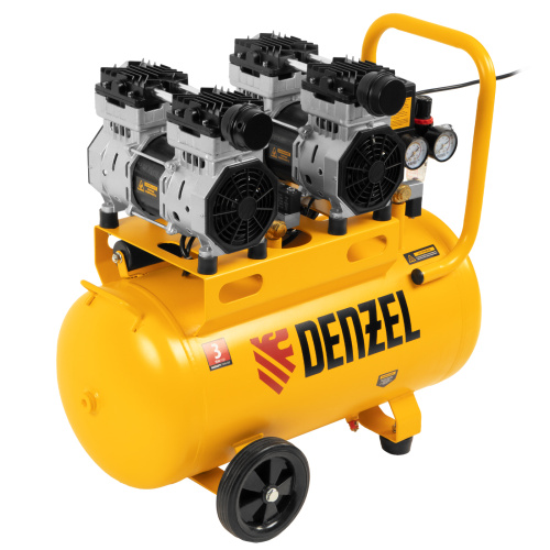 Компрессор безмасляный, малошумный DLS 1500/50, 1500 ВТ, 2x750, 50 л, 260 л/мин Denzel по ценам производителя в Екатеринбурге с доставкой по всей России