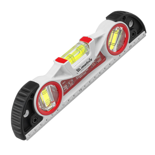 Уровень алюминиевый литой, фрезерованный, 3 глазка, две ударные площадки, 235 мм Matrix по ценам производителя в Екатеринбурге с доставкой по всей России