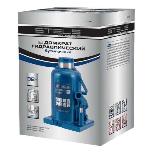 Домкрат гидравлический бутылочный, 32 т, h подъема 260-420 мм Stels по ценам производителя в Екатеринбурге с доставкой по всей России