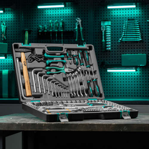 Набор инструментов, 1/2",3/8", 1/4", CrV, пластиковый кейс 142 предмета Stels по ценам производителя в Екатеринбурге с доставкой по всей России