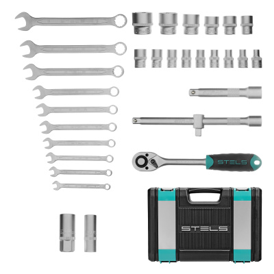 Набор инструментов, 1/2", CrV, пластиковый кейс 31 предмет Stels по ценам производителя в Екатеринбурге с доставкой по всей России