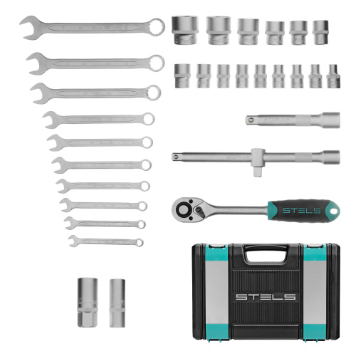 Набор инструментов, 1/2", CrV, пластиковый кейс 31 предмет Stels по ценам производителя в Екатеринбурге с доставкой по всей России