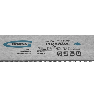 Пильное полотно для прецизионного стусла "Piranha", 600 мм, каленый зуб 2D, 14 TPI Gross по ценам производителя в Екатеринбурге с доставкой по всей России