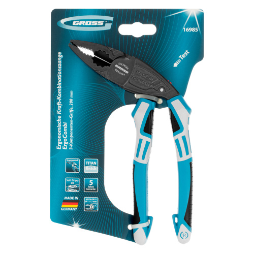 Плоскогубцы комбинированные с изогнутой головой, трехкомпонентные рукоятки, 200 мм Gross по ценам производителя в Екатеринбурге с доставкой по всей России