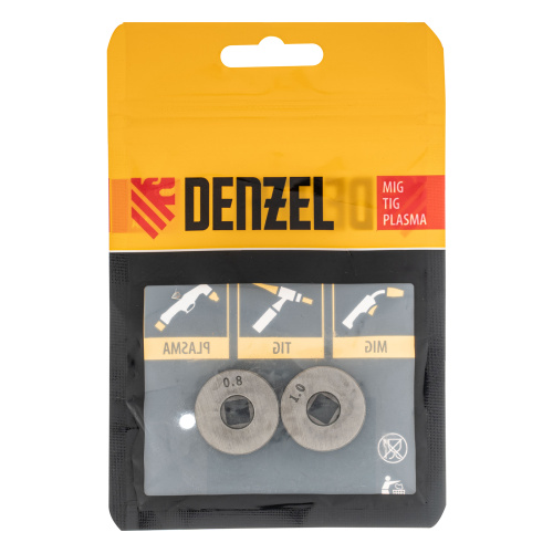 Подающий ролик, U профиль зубчатый под флюсовую проволоку 0,8-1мм посадка квадрат, 2 шт Denzel по ценам производителя в Екатеринбурге с доставкой по всей России