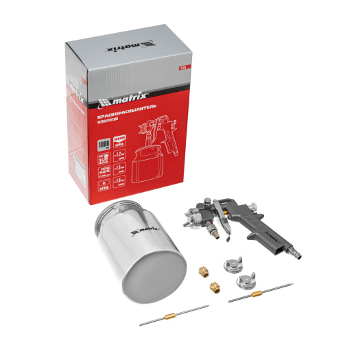 Краскораспылитель пневматический с нижним бачком V 1, 0 л, сопло D 1.2, 1.5 и 1.8 мм Matrix по ценам производителя в Екатеринбурге с доставкой по всей России