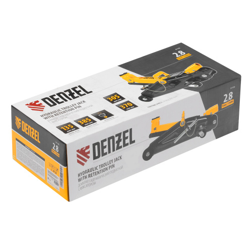 Домкрат гидравлический подкатной с фиксатором, 2,8 т, 135-385 мм Denzel по ценам производителя в Екатеринбурге с доставкой по всей России
