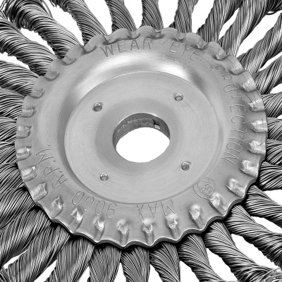 Щетка для УШМ 175 мм, посадка 22.2 мм, плоская, крученая металлическая проволока Сибртех по ценам производителя в Екатеринбурге с доставкой по всей России