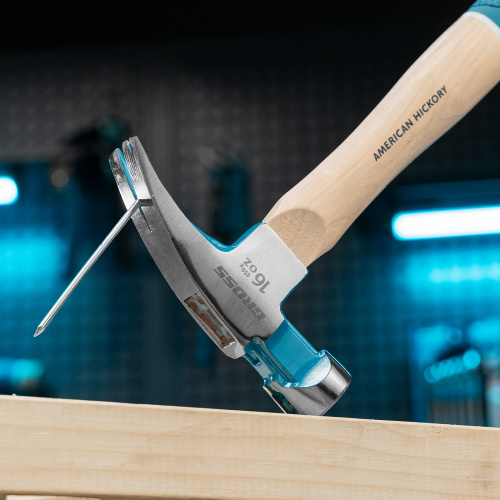 Молоток-гвоздодер, 450 г, угол 75, магнит, обрезиненная рукоятка American hickory GROSS по ценам производителя в Екатеринбурге с доставкой по всей России