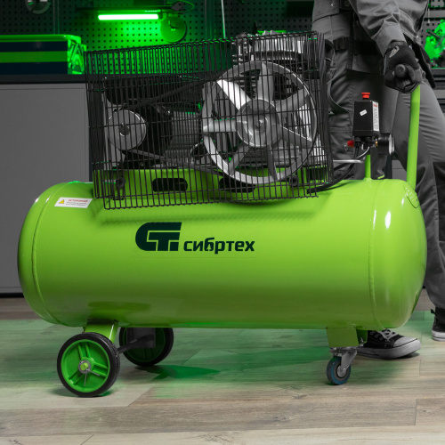 Компрессор воздушный КР-2200/100, 2.2 кВт, 350 л/мин, 100 л, ременной привод, масляный Сибртех по ценам производителя в Екатеринбурге с доставкой по всей России