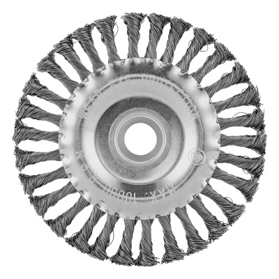Щетка для УШМ 125 мм, посадка 22.2 мм, плоская, крученая металлическая проволока Сибртех по ценам производителя в Екатеринбурге с доставкой по всей России
