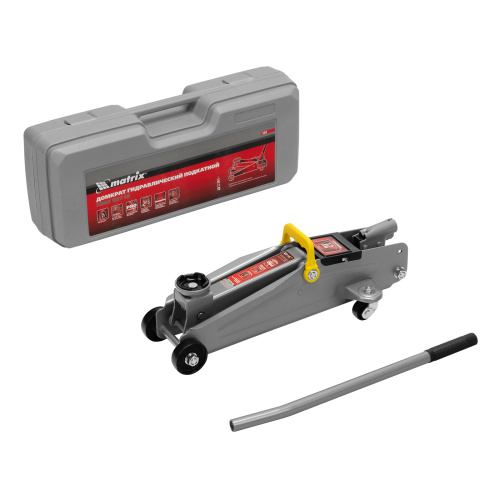 Домкрат гидравлический подкатной, 2 т, высота подъема 135-385 мм, в пластиковый кейсе Matrix по ценам производителя в Екатеринбурге с доставкой по всей России