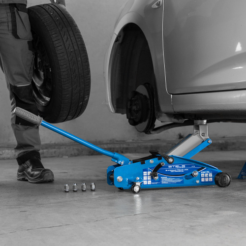 Домкрат гидравлический подкатной 2.5 т, с фиксатором, Safety Pin, 140-385 мм Stels по ценам производителя в Екатеринбурге с доставкой по всей России