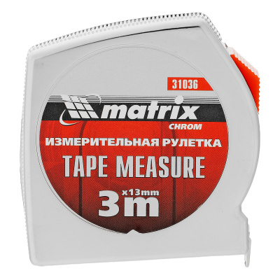 Рулетка Chrom,3 м x 13 мм,хромированный корпус Matrix по ценам производителя в Екатеринбурге с доставкой по всей России