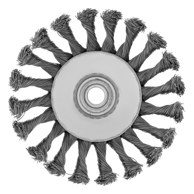 Щетка для УШМ, 125 мм, М14, "тарелка", крученая проволока 0.5 мм Matrix по ценам производителя в Екатеринбурге с доставкой по всей России