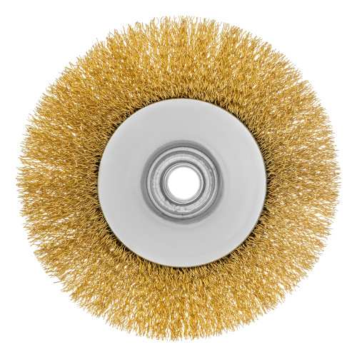 Щетка для УШМ, 125 мм, М14, "тарелка", латунированная витая проволока Matrix по ценам производителя в Екатеринбурге с доставкой по всей России