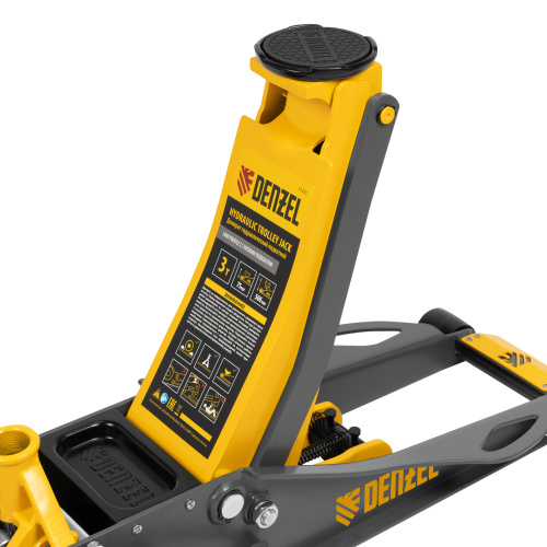 Домкрат гидравлический подкатной, 3 т, 75-500 мм, быстрый подъем, низкий подхват, проф. Denzel по ценам производителя в Екатеринбурге с доставкой по всей России