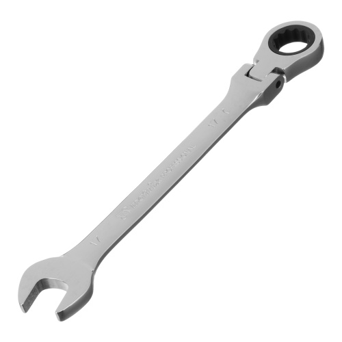 Ключ комбинированный трещоточный, 17 мм, CrV, шарнирный, зеркальный хром Matrix Professional по ценам производителя в Екатеринбурге с доставкой по всей России