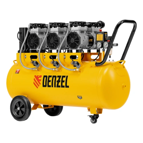 Компрессор безмасляный, малошумный  DLS 2250/100, 2250 Вт, 3x750, 100 л, 410 л/мин блок управления/ Denzel по ценам производителя в Екатеринбурге с доставкой по всей России