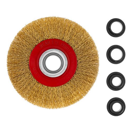 Щетка для точила, 125 мм, посадка 20 мм, плоская, латунированная витая проволока Matrix по ценам производителя в Екатеринбурге с доставкой по всей России