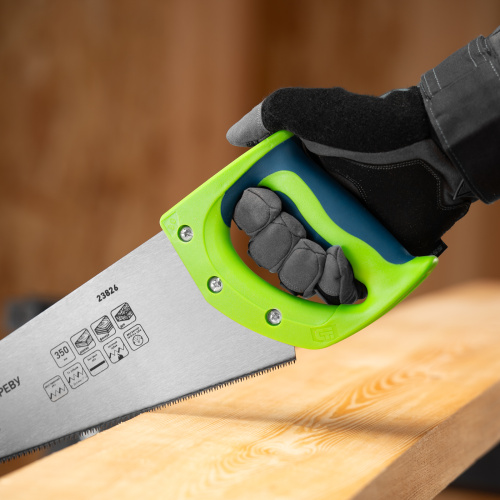 Ножовка по дереву"Зубец" для точных пильных работ, 350 мм, каленый зуб 2D, 14 TPI, двухкомпонентная рукоятка Сибртех по ценам производителя в Екатеринбурге с доставкой по всей России