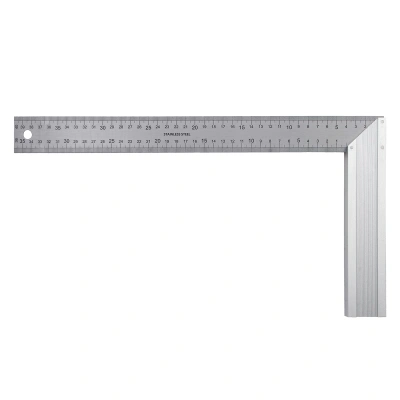 Угольник стальной 400 мм, нержавеющая сталь, градуировка, алюминиевое основание Denzel по ценам производителя в Екатеринбурге с доставкой по всей России