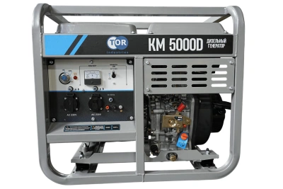Генератор дизельный 5,0 кВт 220В с электростартером и колесами TOR KM5000D по ценам производителя в Екатеринбурге с доставкой по всей России