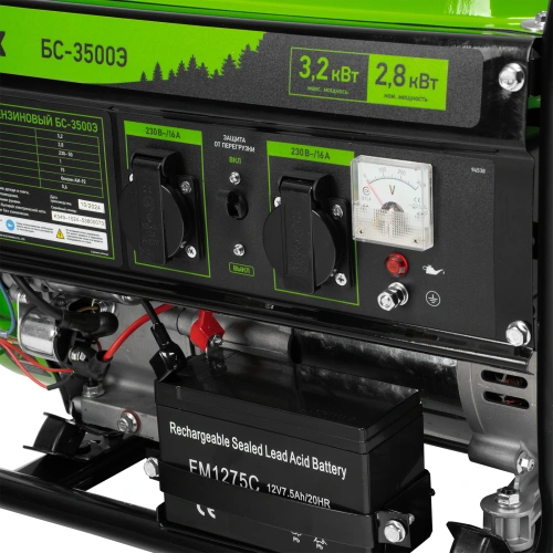 Генератор бензиновый БС-3500Э, 3.2 кВт, 230В, 4-х тактный, 15 л, электростартер Сибртех по ценам производителя в Екатеринбурге с доставкой по всей России