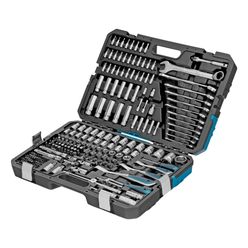 Набор инструментов, 1/2", 3/8", 1/4", CrV, 120 зубьев, 216 предметов Gross по ценам производителя в Екатеринбурге с доставкой по всей России