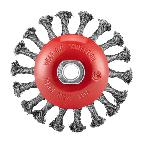 Щетка для УШМ, 115 мм, М14, "тарелка", крученая проволока 0.5 мм Matrix по ценам производителя в Екатеринбурге с доставкой по всей России