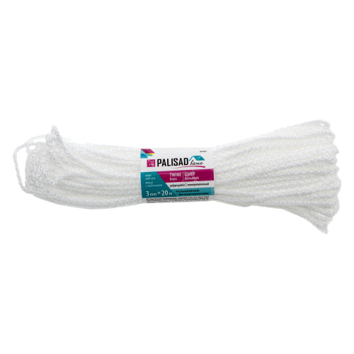 Шнур бельевой полипропиленовый с сердечником, 3 мм, L 20 м, белый, Home Palisad по ценам производителя в Екатеринбурге с доставкой по всей России